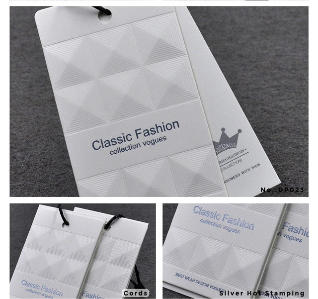Top grade price hang tag with cords clothes paper swing labels
