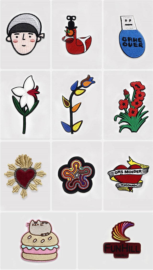 Manufacturer produces custom computer embroidery label color embroidery badge can be hot stick 