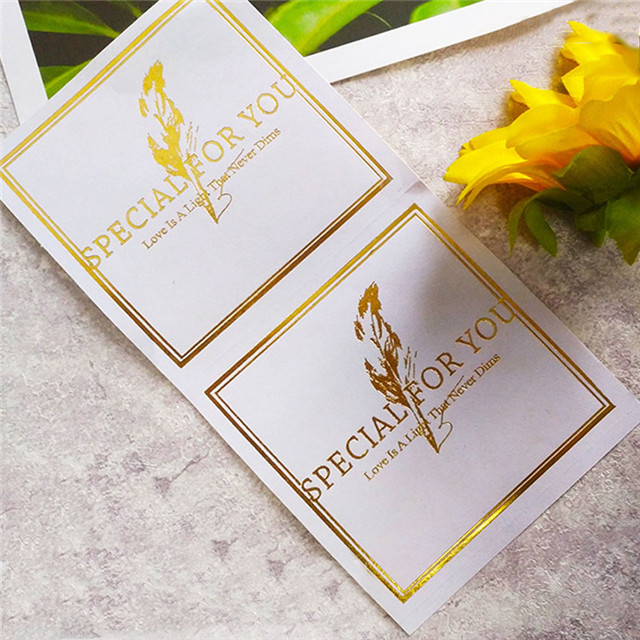 Square White Handmade Kraft Paper Stickers Label For Gift Cake Baking Sealing Sticker