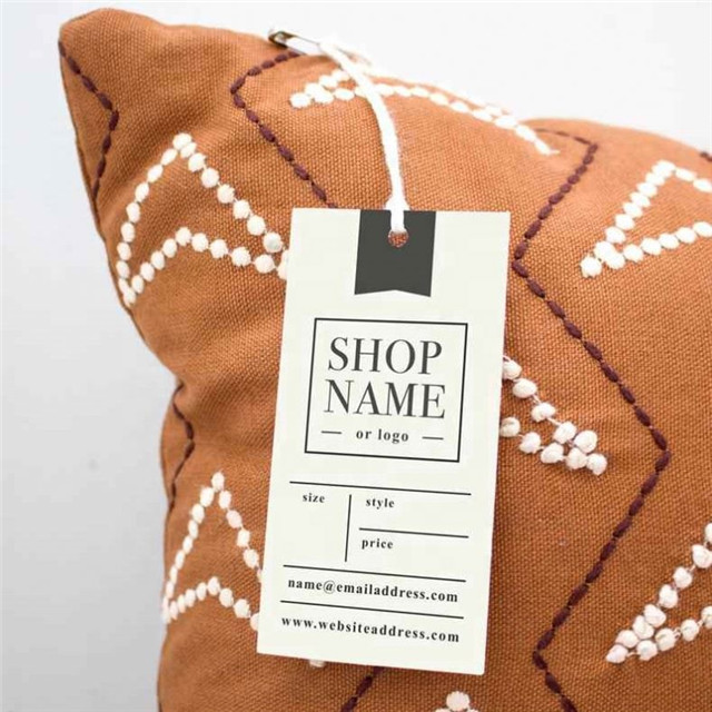 Fashion Custom Luxury Silk Screen Printing Cardboard Custom Logo String Hang Tag For Clothing Hangtags