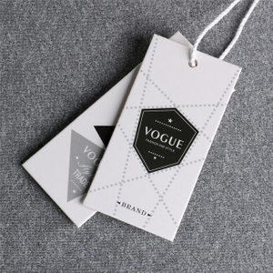 General hanging tag for men and women's clothes, garment shoes swing tag and hot stamping hangtag