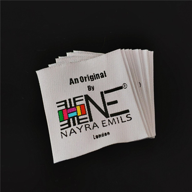 Oem Factory Garment Custom Branded Private Name Logo Double Sided Woven Labels For Clothing