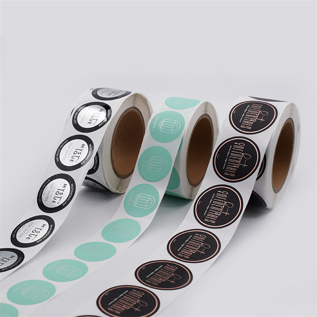 Custom Printed Adhesive Vinyl Roll Label Round Stickers Labels
